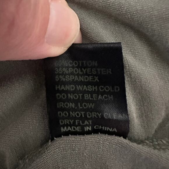 POL Gray/Green Embroidered Long Sleeve Oversized Tunic Top (M) - Picture 15 of 15